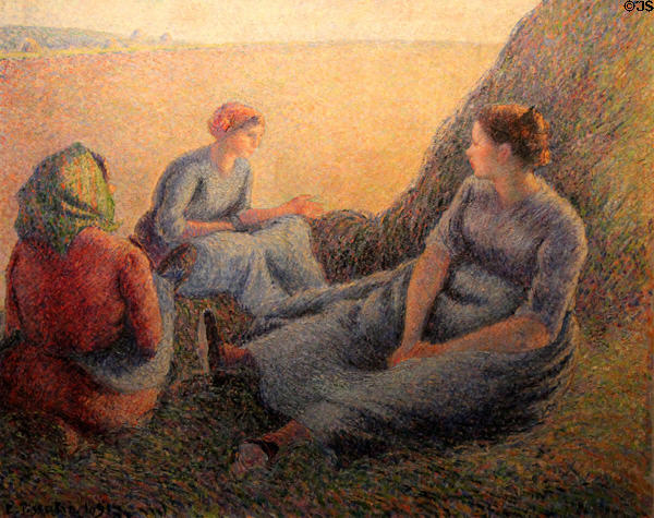Haymakers Resting painting (1891) by Camille Pissarro at McNay Art Museum. San Antonio, TX.