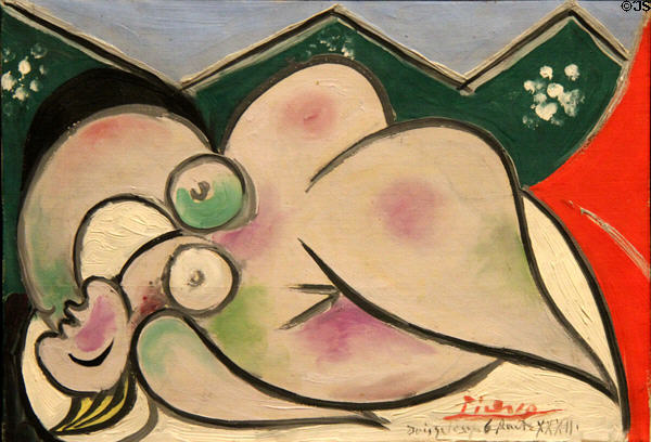 Reclining Woman painting (1932) by Pablo Picasso at McNay Art Museum. San Antonio, TX.