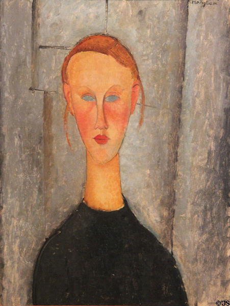 Girl with Blue Eyes painting (1918) by Amedeo Modigliani at McNay Art Museum. San Antonio, TX.