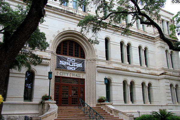 San Antonio City Hall (1889-92) on Plaza de Armas. San Antonio, TX.