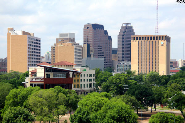Skyline of San Antonio. San Antonio, TX.