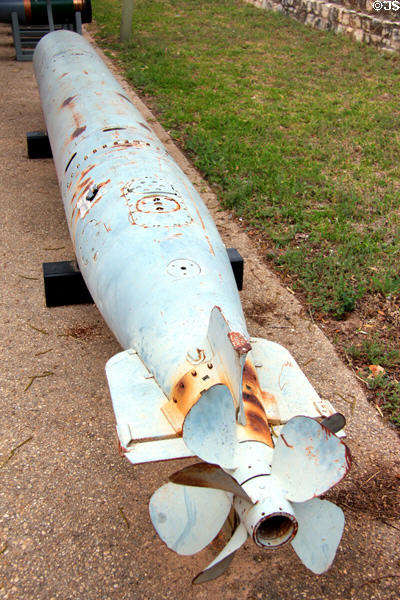 Mark XIV standard WWII submarine Torpedo at Pacific Combat Zone of National Museum of the Pacific War. Fredericksburg, TX.