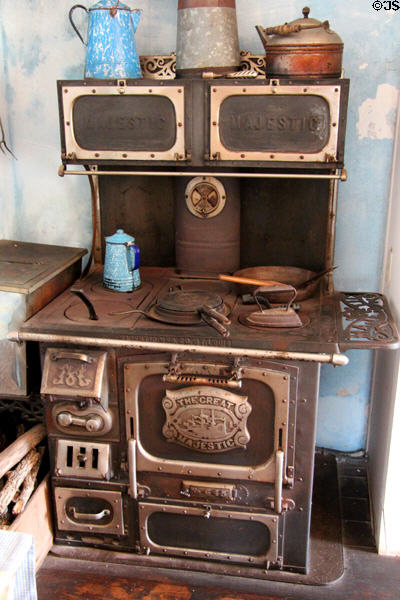 Cast-iron woodstove by Majestic Mfg. Co. of St. Louis in Fassel-Roeder House at Pioneer Museum. Fredericksburg, TX.
