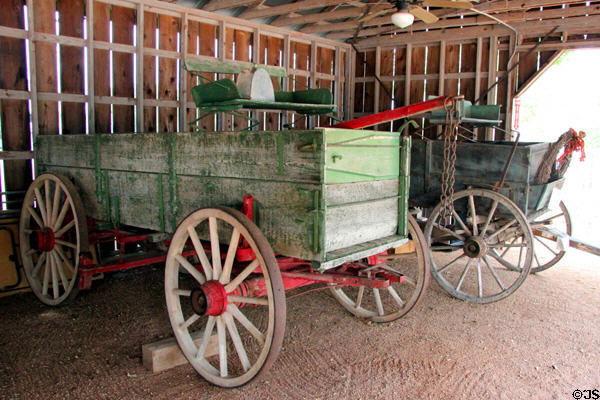 Horse-drawn freight wagons at Pioneer Museum. Fredericksburg, TX.