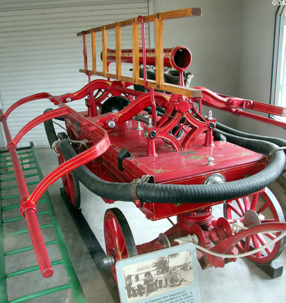 Hand-driven fire pumper (1902) at Pioneer Museum. Fredericksburg, TX.