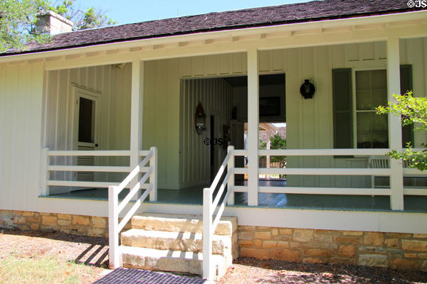 Dogtrot style of LBJ's birthplace house (original 1889, rebuilt 1964) at Lyndon B. Johnson NHP. Stonewall, TX.