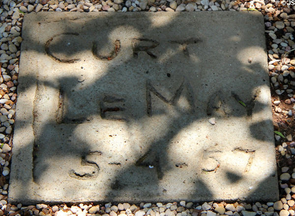 Cement signature (1957) of visitor General Curt LeMay at Lyndon B. Johnson NHP. Stonewall, TX.
