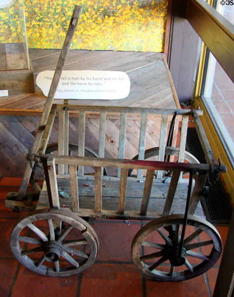 Child's toy wooden wagon (early 20thC) at Lyndon B. Johnson State Park. Stonewall, TX.