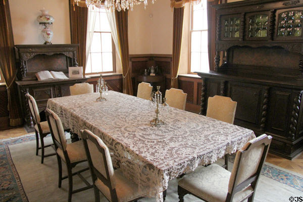 Dining room with sideboards at Capt. Charles Schreiner Mansion. Kerrville, TX.