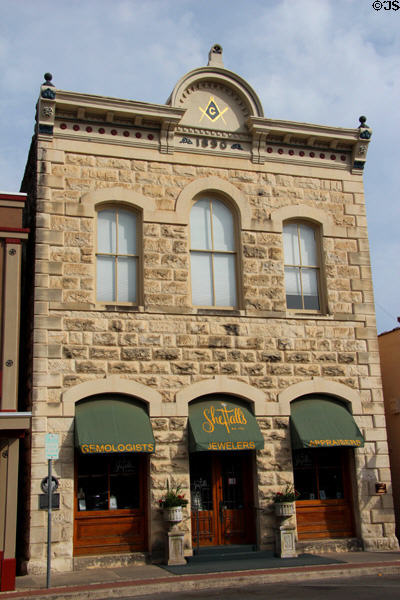 Masonic Building (1890) (211 Earl Garrett St.). Kerrville, TX. Style: Late Italinate. Architect: Alfred Giles. On National Register.