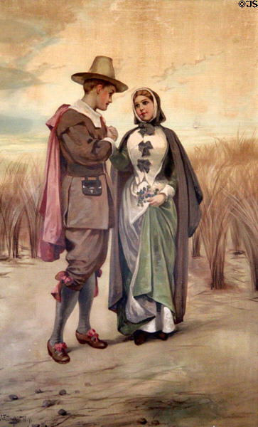 Puritan couple painting by J.F. Douthitt at Chambers House Museum. Beaumont, TX.
