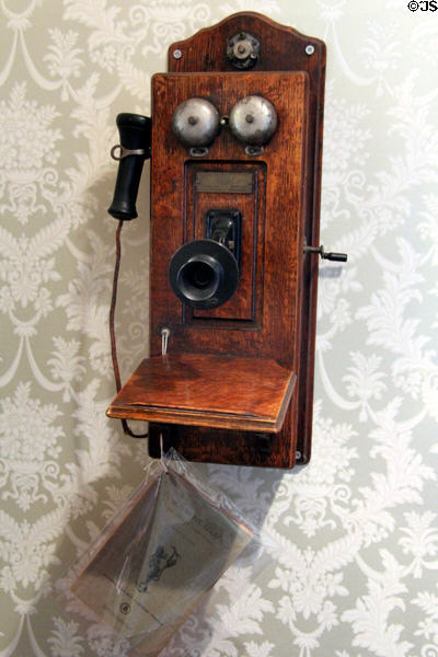 Crank wall mounted telephone at Chambers House Museum. Beaumont, TX.