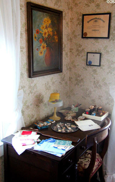 Desk in Florence Chambers' bedroom at Chambers House Museum. Beaumont, TX.