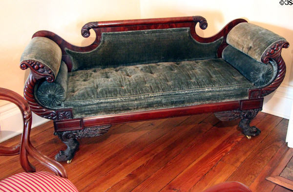 Carved sofa at Earle-Napier-Kinnard House. Waco, TX.