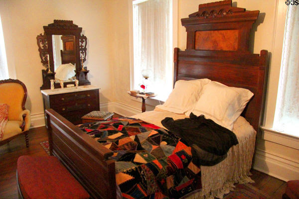 South bedroom with furniture original to house at Earle-Napier-Kinnard House. Waco, TX.
