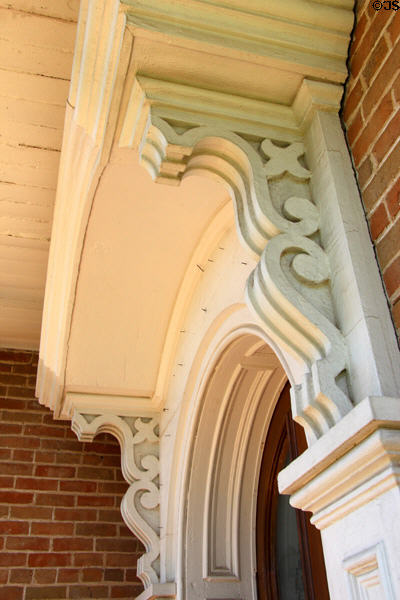 Details of brackets around front door at East Terrace House. Waco, TX.