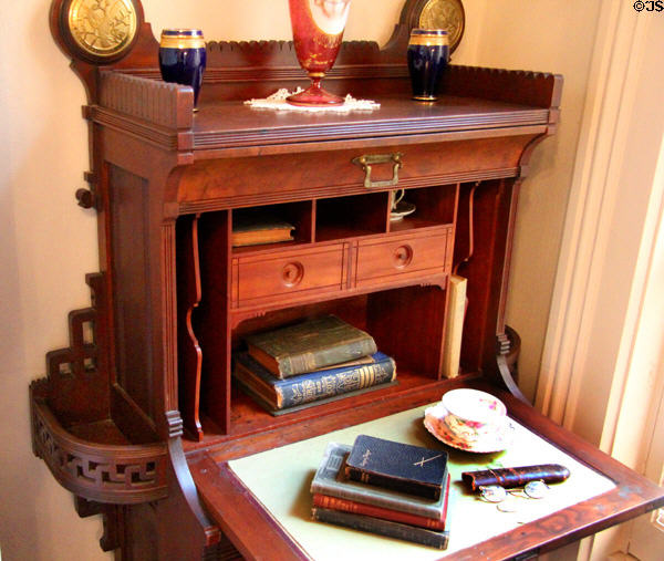 Details of writing desk at East Terrace House. Waco, TX.