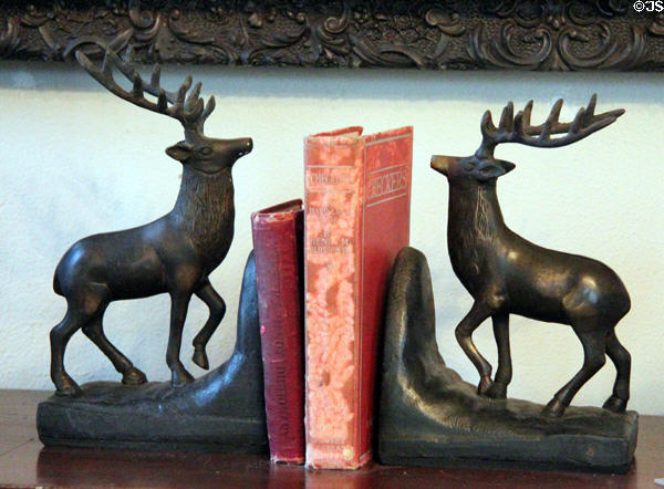 Elk bookends at East Terrace House. Waco, TX.