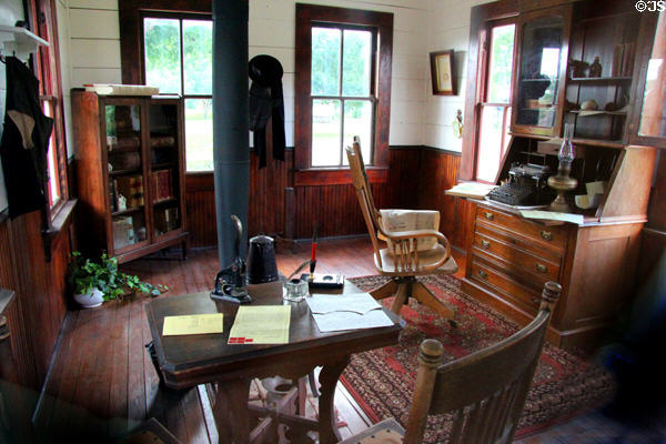 Interior of Gov. Bill Daniel's Law Office at historic village of Mayborn Museum. Waco, TX.