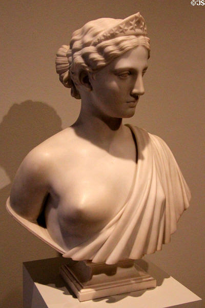 America marble bust (1860) by Hiram Powers at Dallas Museum of Art. Dallas, TX.