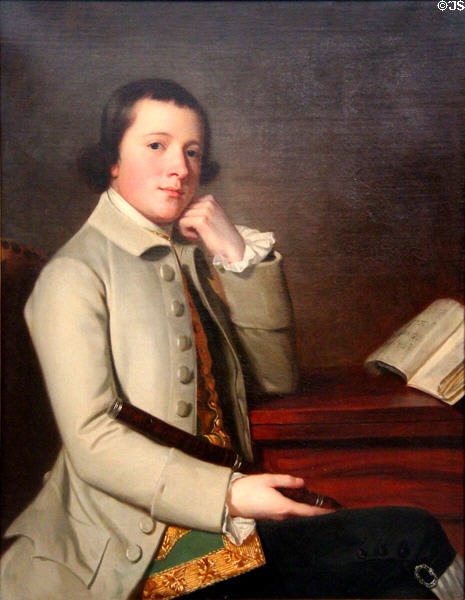 Young Man with a Flute painting (late 1760s) by George Romney at Dallas Museum of Art. Dallas, TX.