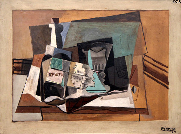Bottle of Port & Glass painting (1919) by Pablo Picasso at Dallas Museum of Art. Dallas, TX.