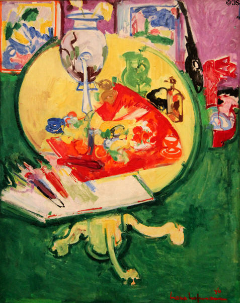 Yellow Table on Green painting (1936) by Hans Hofmann at Dallas Museum of Art. Dallas, TX.