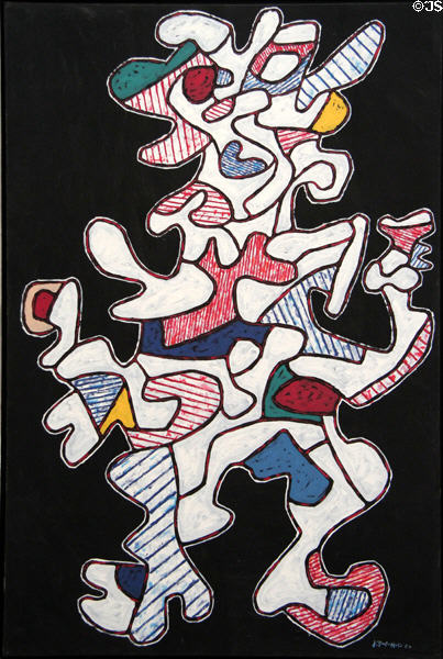 The Reveler painting (1964) by Jean Dubuffet at Dallas Museum of Art. Dallas, TX.