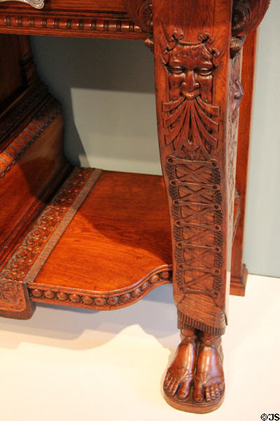 Details of Vanderbilt Console (c1881-2) by Herter Brothers of New York City at Dallas Museum of Art. Dallas, TX.