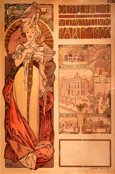 Poster of Austria at Exposition Universelle (1900) by Alphonse Mucha at Dallas Museum of Art. Dallas, TX.