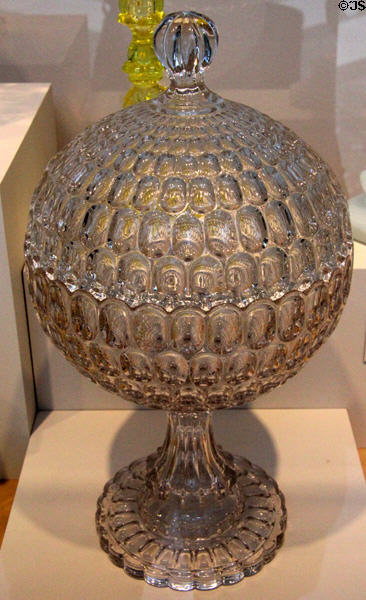 Pressed glass Argus compote (c1855-75) by Bakewell, Pears & Co., Pittsburgh, PA at Dallas Museum of Art. Dallas, TX.