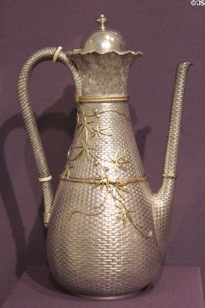 Silver coffeepot (c1883) by Whiting Manuf. Co., North Attleboro, MA at Dallas Museum of Art. Dallas, TX.