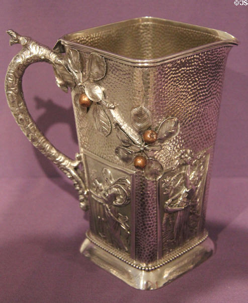 Silver Four Seasons pitcher (1880) by Gorham Manuf. Co., Providence, RI at Dallas Museum of Art. Dallas, TX.
