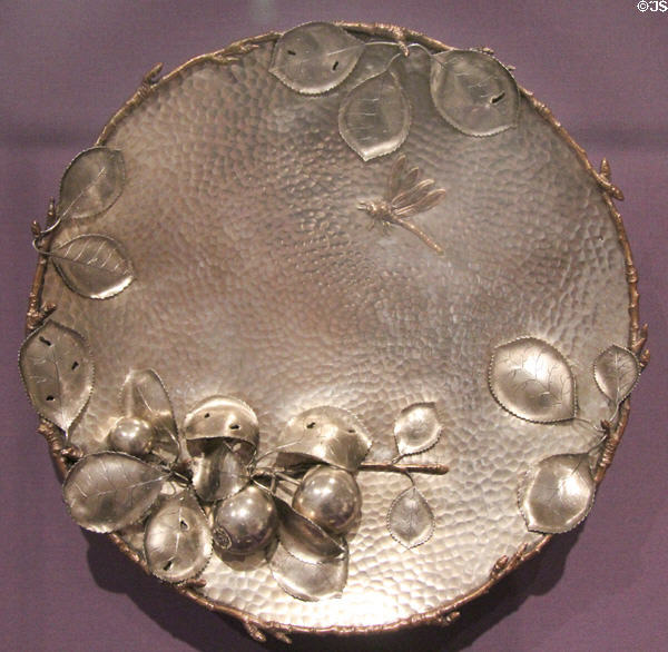 Silver fruit plate (1881) by Gorham Manuf. Co., Providence, RI at Dallas Museum of Art. Dallas, TX.