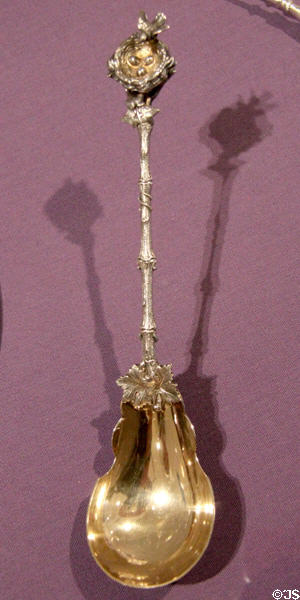 Silver Bird's Nest serving spoon (1869) by Gorham Manuf. Co., Providence, RI at Dallas Museum of Art. Dallas, TX.