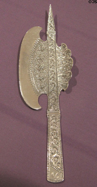 Silver ice cream hatchet (c1880) by Gorham Manuf. Co., Providence, RI at Dallas Museum of Art. Dallas, TX.