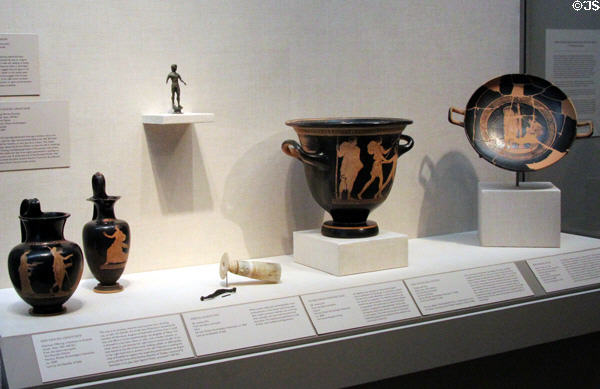 Collection of antique Greek pottery (c5thC BCE) at Dallas Museum of Art. Dallas, TX.
