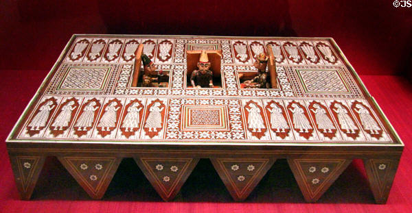 Wood & ivory backgammon board (19thC) from Mughal, India at Dallas Museum of Art. Dallas, TX.
