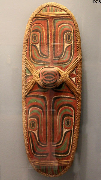 New Britain wood shield (late 19th-early 20thC) from Papua New Guinea at Dallas Museum of Art. Dallas, TX.