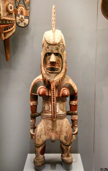 New Ireland painted wood memorial figure (late 19thC) from Papua New Guinea at Dallas Museum of Art. Dallas, TX.