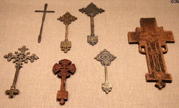 Ethiopian handheld crosses (18th-20thC) at Dallas Museum of Art. Dallas, TX.