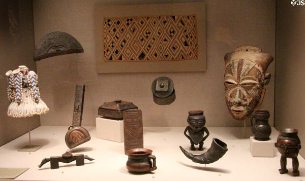 Art objects (19th-20thC) from Democratic Republic of the Congo at Dallas Museum of Art. Dallas, TX.