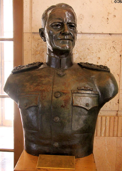 Fleet Admiral Chester William Nimitz bronze bust (1946) at Dallas Historical Society Museum in Hall of State in Fair Park. Dallas, TX.