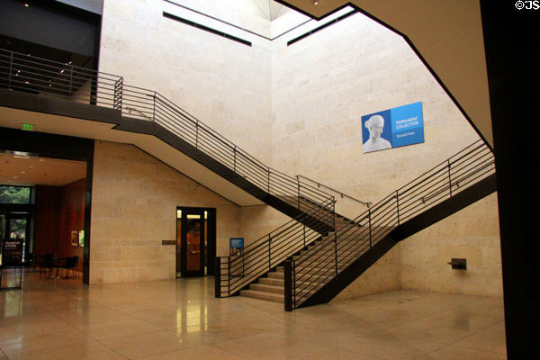 Atrium & staircase in extension building of Amon Carter Museum of American Art. Fort Worth, TX.