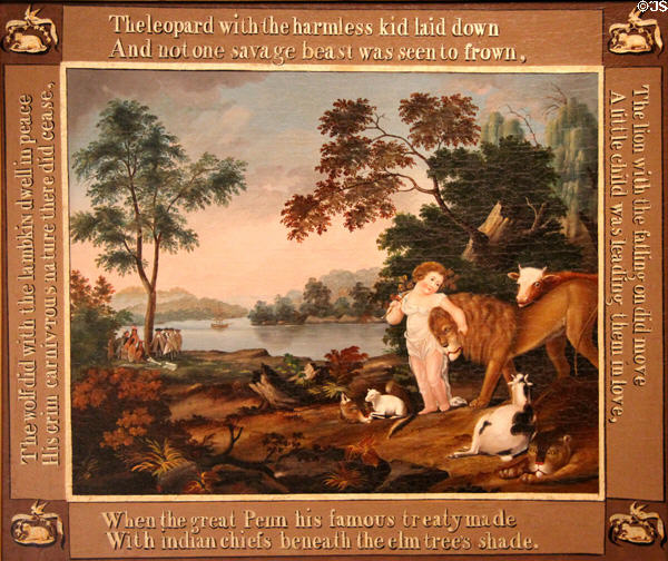 Peaceable Kingdom painting (1826) by Edward Hicks at Amon Carter Museum of American Art. Fort Worth, TX.