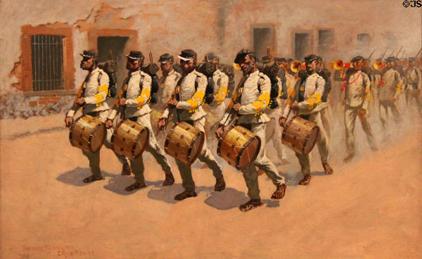 Drum Corps painting (1889) by Frederic Remington at Amon Carter Museum of American Art. Fort Worth, TX.