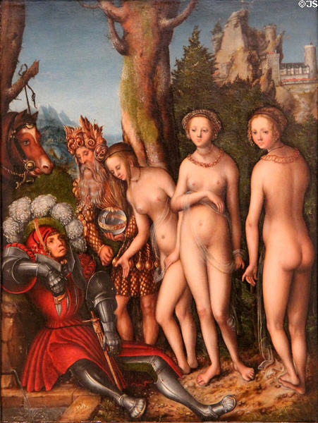 Judgment of Paris painting (c1512-4) by Lucas Cranach the Elder at Kimbell Art Museum. Fort Worth, TX.