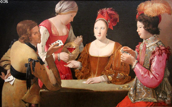 The Cheat with the Ace of Clubs painting (c1630-4) by Georges de la Tour at Kimbell Art Museum. Fort Worth, TX.