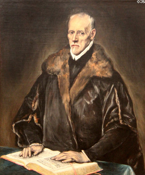 Portrait of Dr. Francisco de Pisa painting (c1610-4) by El Greco at Kimbell Art Museum. Fort Worth, TX.