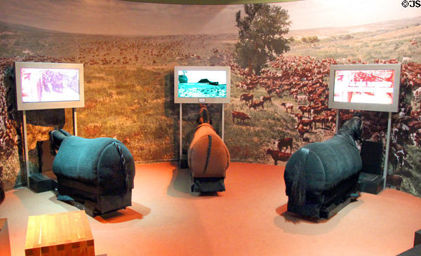 Cattle driving simulator at Cattle Raisers Museum of Fort Worth Museum of Science & History. Fort Worth, TX.